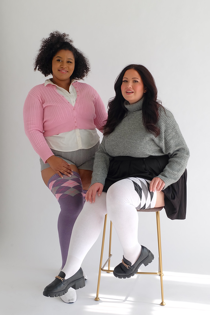 Thunda Tūbbies - Argyle (Ivory & Black)