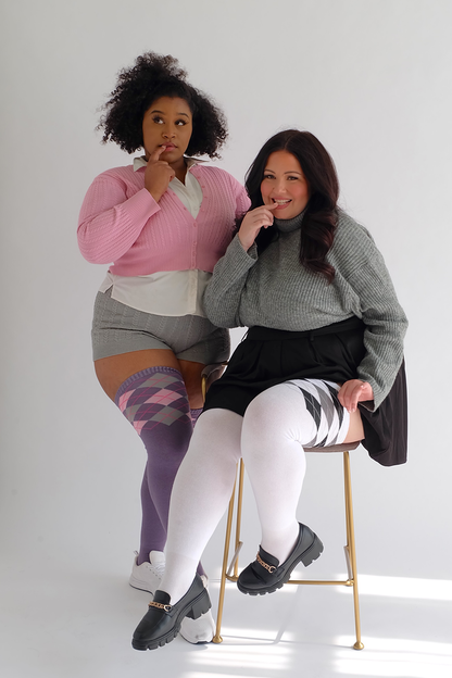 Thunda Tūbbies - Argyle (Ivory & Black)