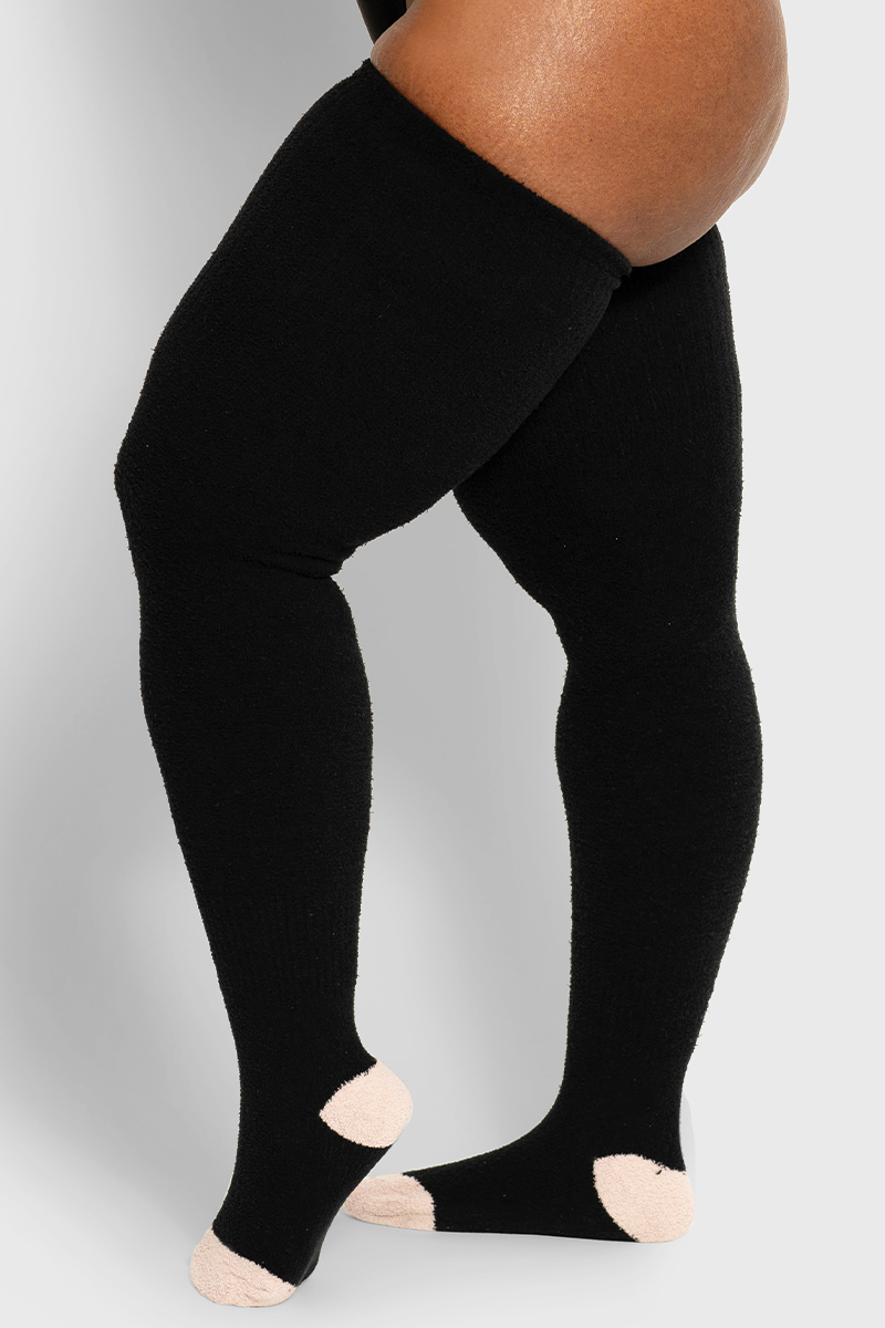 Black Thigh High Socks