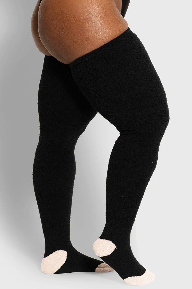 Black Thigh High Socks